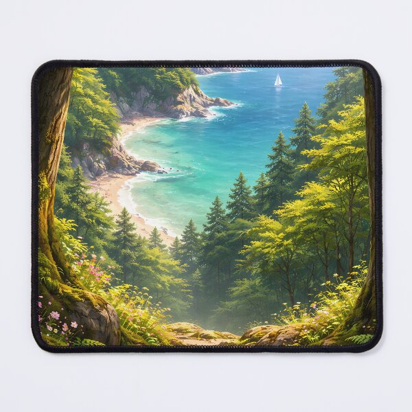 Item preview, Nature Forest Path Coastal Ocean Landscape Art designed and sold by ascendzero.