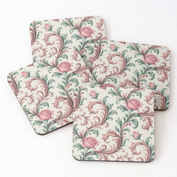Item preview, Rococo Floral Damask Pattern – Pastel Baroque Rose Ornamental Seamless Design designed and sold by Tamas Das.