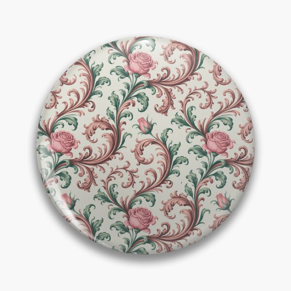 Item preview, Rococo Floral Damask Pattern – Pastel Baroque Rose Ornamental Seamless Design designed and sold by Tamas Das.