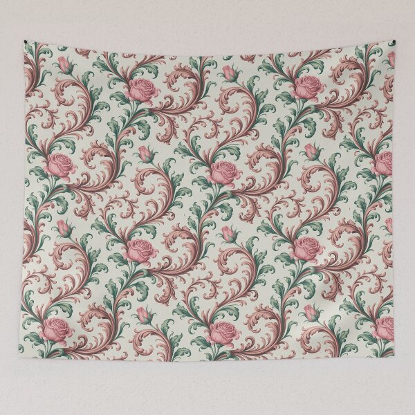 Item preview, Rococo Floral Damask Pattern – Pastel Baroque Rose Ornamental Seamless Design designed and sold by Tamas Das.