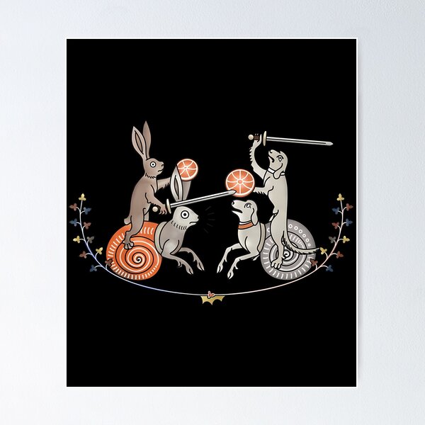 Item preview, Medieval Marginalia Rabbits Fighting Knights designed and sold by ipjbrhrzfqo79.
