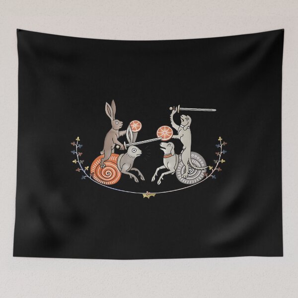 Item preview, Medieval Marginalia Rabbits Fighting Knights designed and sold by ipjbrhrzfqo79.