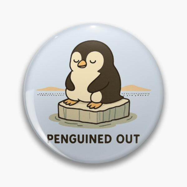 Item preview, Kawaii Penguin Penguined Out – Cute Chill Arctic Animal Art designed and sold by Aloloco.
