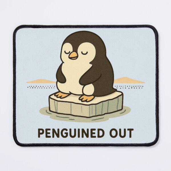 Item preview, Kawaii Penguin Penguined Out – Cute Chill Arctic Animal Art designed and sold by Aloloco.