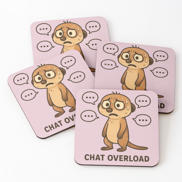 Item preview, Kawaii Meerkat Chat Overload – Cute Confused Animal Art designed and sold by Aloloco.