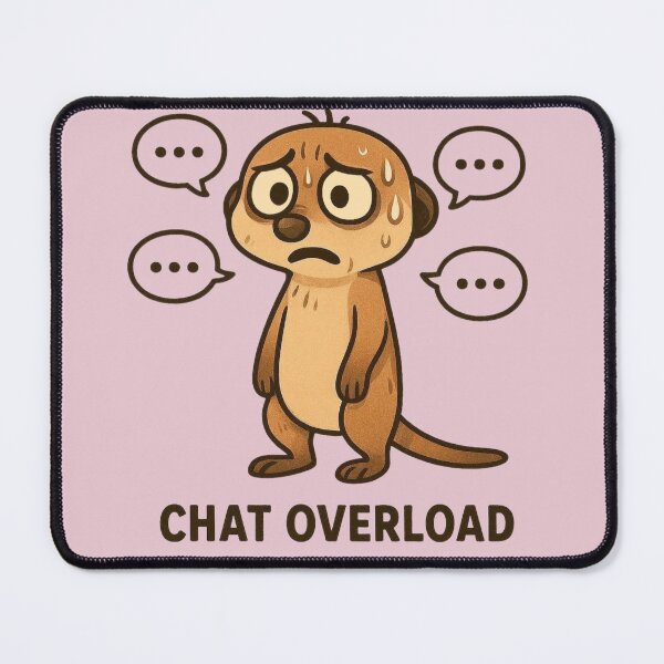 Item preview, Kawaii Meerkat Chat Overload – Cute Confused Animal Art designed and sold by Aloloco.