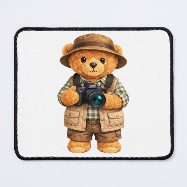 Item preview, Cute Photographer Teddy Bear with Vintage Camera & Cap Illustration designed and sold by CuteBear87.