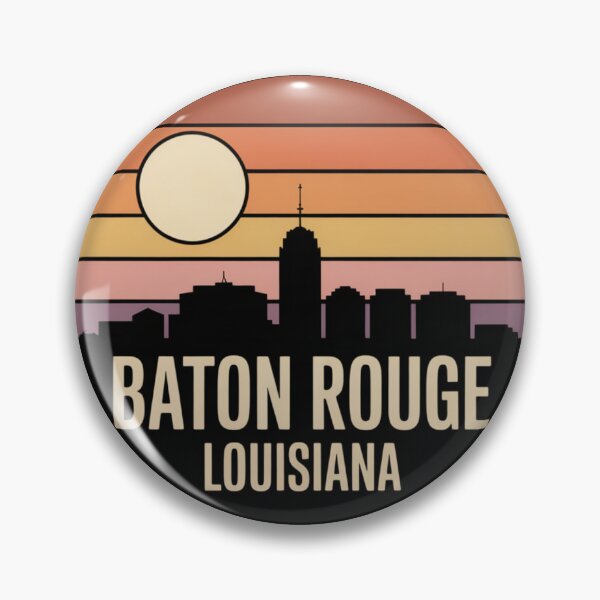 Item preview, Baton Rouge Louisiana: Sunset Skyline Outlined Moon designed and sold by CircinusStore.