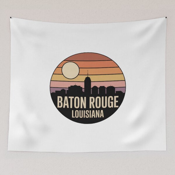 Item preview, Baton Rouge Louisiana: Sunset Skyline Outlined Moon designed and sold by CircinusStore.