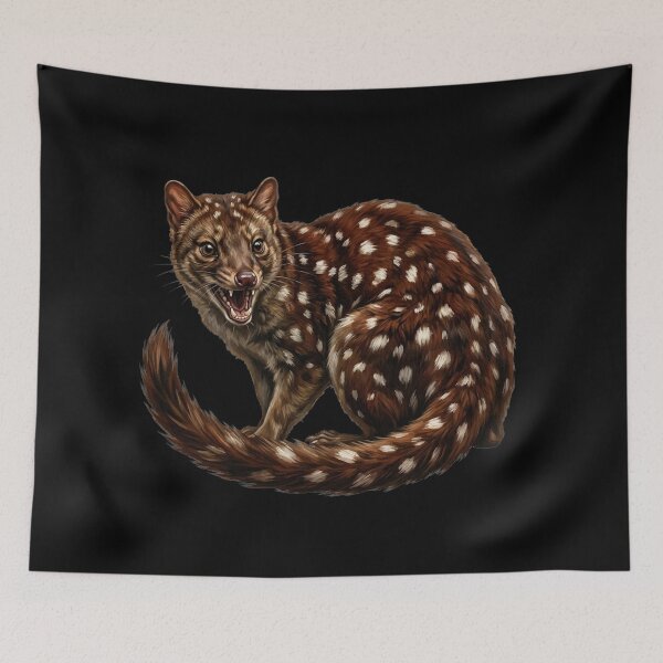 Item preview, The Spotted Assassin: Geometric Tiger Quoll Portrait | Australian Native Wildlife & Marsupial Predator Art designed and sold by FreiherrPK.