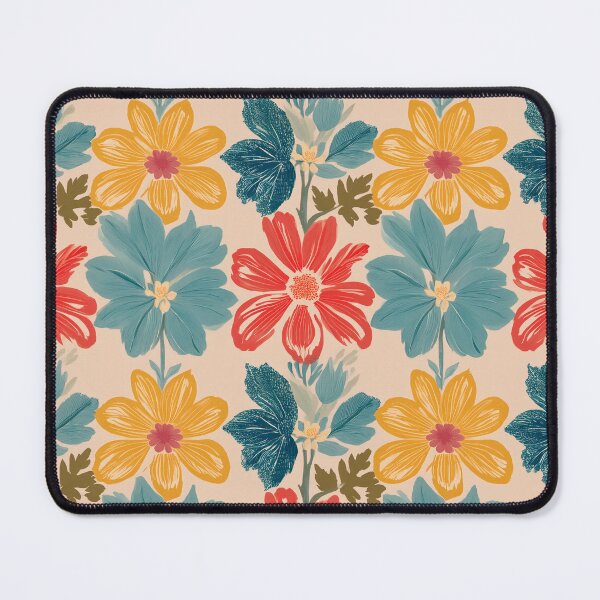Item preview, Playful Retro Colorful Floral Pattern – Crayon Style designed and sold by soft-pop-studio.