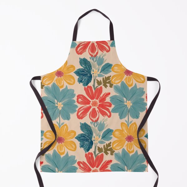 Item preview, Playful Retro Colorful Floral Pattern – Crayon Style designed and sold by soft-pop-studio.