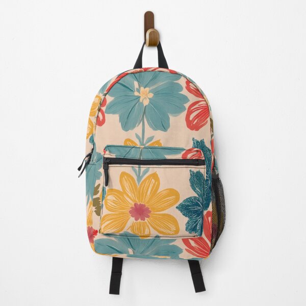 Item preview, Playful Retro Colorful Floral Pattern – Crayon Style designed and sold by soft-pop-studio.