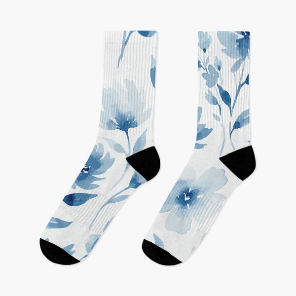 Item preview, Indigo Watercolor Floral Pattern – Blue Boho Wildflowers designed and sold by Far Out Goods.