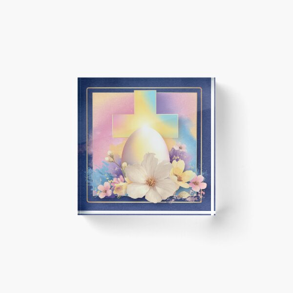 Item preview, Glowing Easter Cross with Flowers – Christian Resurrection Holiday Design designed and sold by olenapetol.