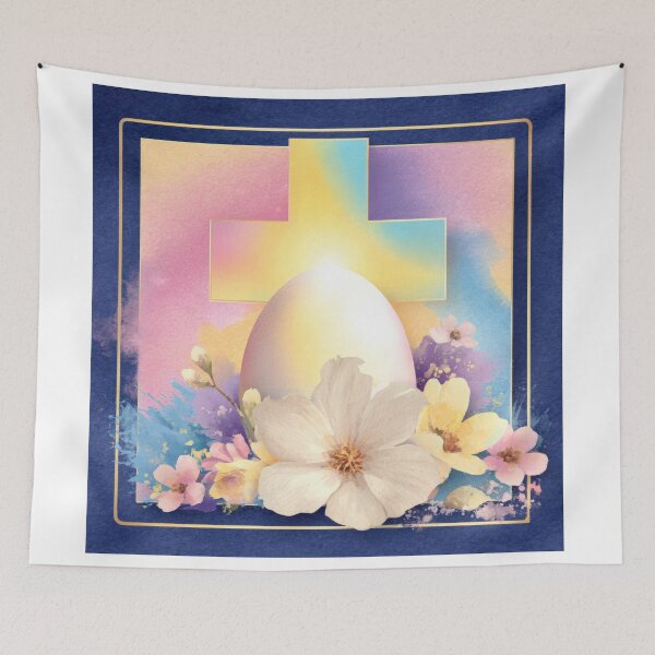 Item preview, Glowing Easter Cross with Flowers – Christian Resurrection Holiday Design designed and sold by olenapetol.