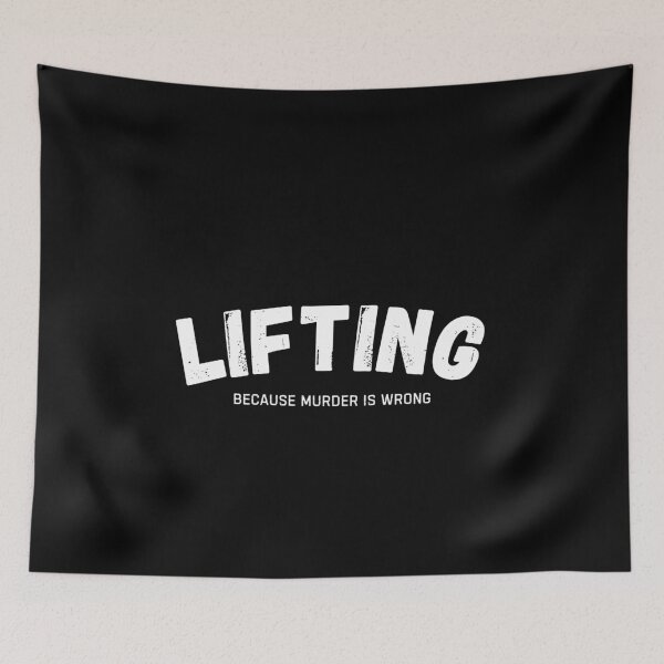 Item preview, Lifting Because Murder Is Wrong Funny Gym designed and sold by StrideSuccess.