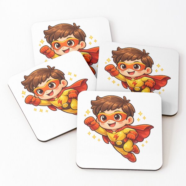 Item preview, Cute Flying Superhero Kid Sticker - Cartoon Style with Cape & Stars designed and sold by MKreative Studio.