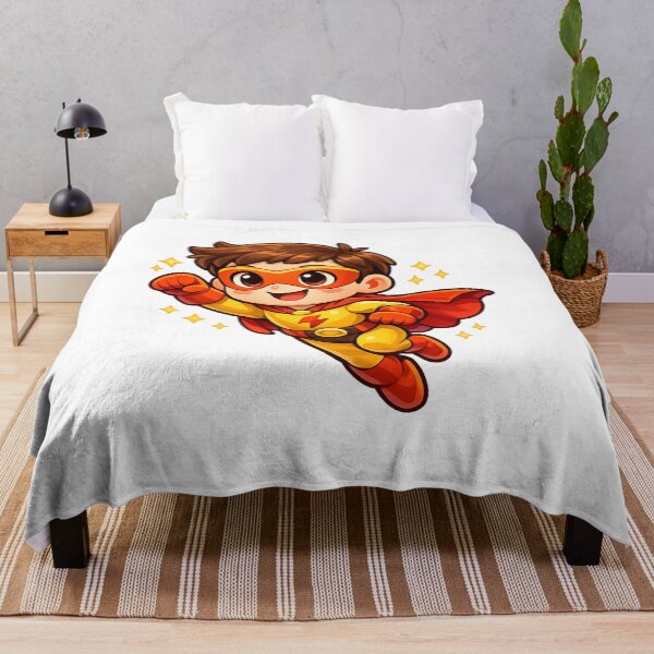 Item preview, Cute Flying Superhero Kid Sticker - Cartoon Style with Cape & Stars designed and sold by MKreative Studio.