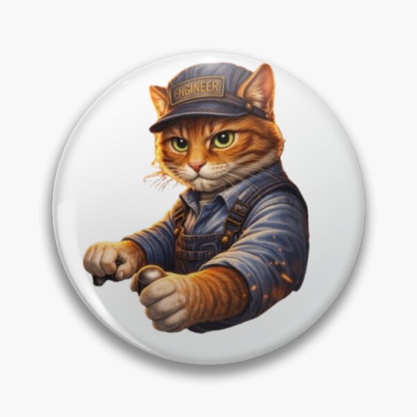 Item preview, Steam Train Cat Engineer – Vintage Locomotive Driver Cat Design designed and sold by Busdriverstore.