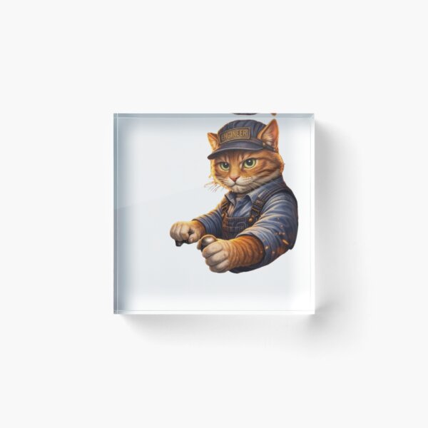 Item preview, Steam Train Cat Engineer – Vintage Locomotive Driver Cat Design designed and sold by Busdriverstore.