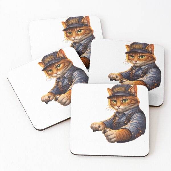 Item preview, Steam Train Cat Engineer – Vintage Locomotive Driver Cat Design designed and sold by Busdriverstore.