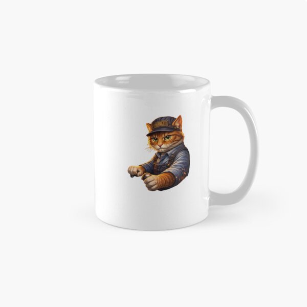 Item preview, Steam Train Cat Engineer – Vintage Locomotive Driver Cat Design designed and sold by Busdriverstore.