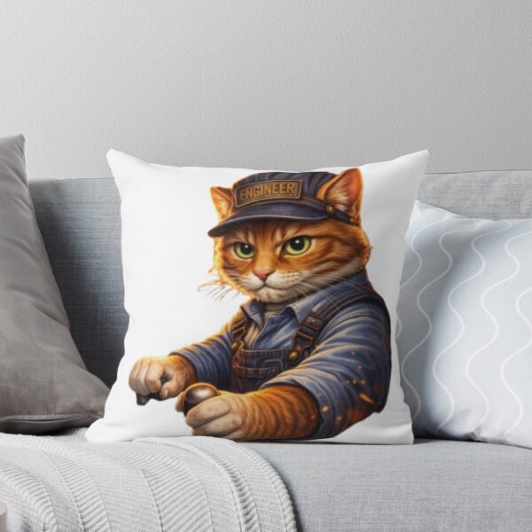Item preview, Steam Train Cat Engineer – Vintage Locomotive Driver Cat Design designed and sold by Busdriverstore.