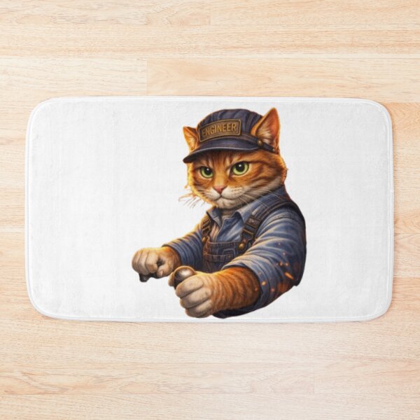 Item preview, Steam Train Cat Engineer – Vintage Locomotive Driver Cat Design designed and sold by Busdriverstore.