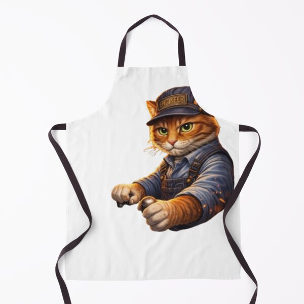 Item preview, Steam Train Cat Engineer – Vintage Locomotive Driver Cat Design designed and sold by Busdriverstore.