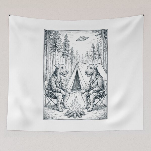 Item preview, Vintage Airedale Terrier Camping UFO Dog Mom Dad Lover designed and sold by TerryConnells.