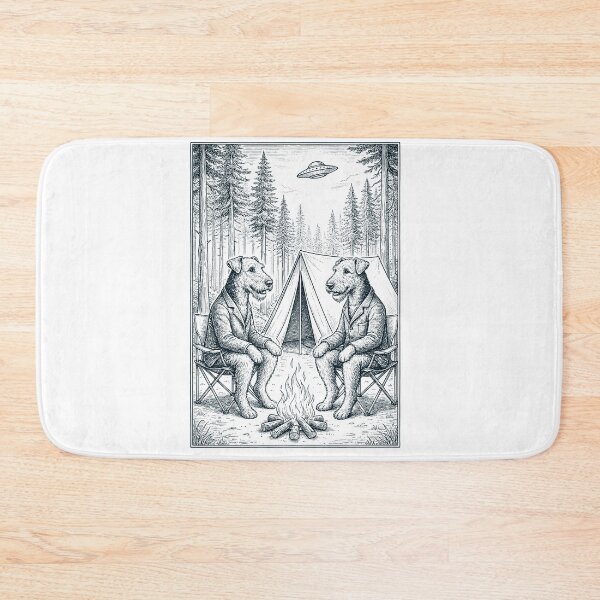Item preview, Vintage Airedale Terrier Camping UFO Dog Mom Dad Lover designed and sold by TerryConnells.