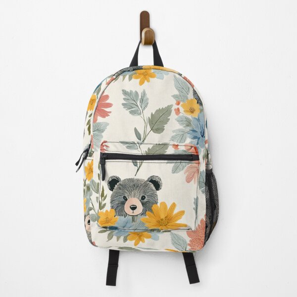 Item preview, Playful Retro Colorful Floral Pattern – Cute Retro Bear Bloom designed and sold by soft-pop-studio.