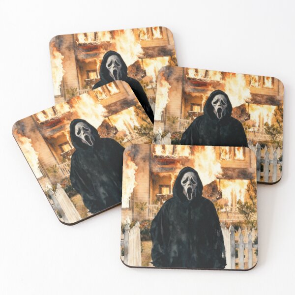Item preview, Scream 7 burning house watercolour art designed and sold by VXprints.