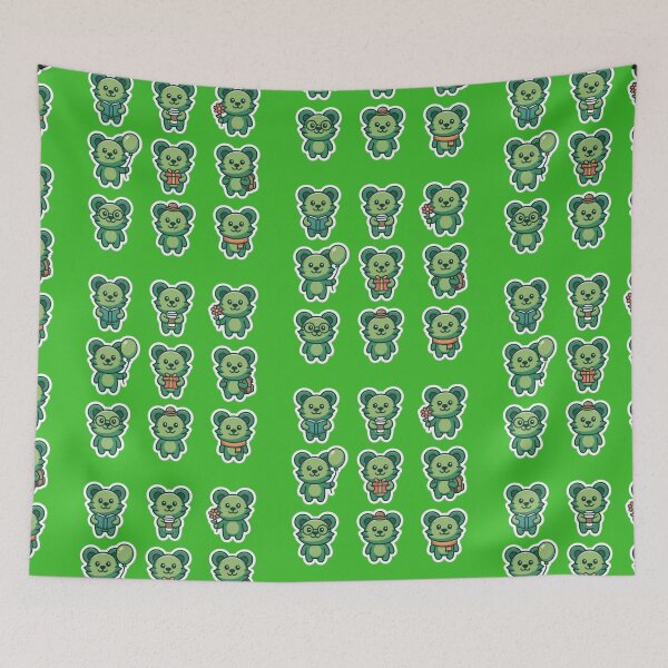 Item preview, Bunch Green Bear Cartoon illustration graphic art designed and sold by MagicMaker1984.