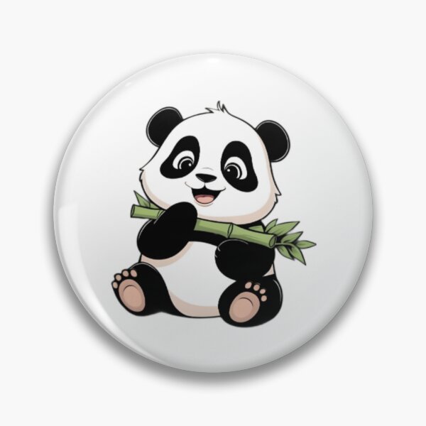 Item preview, Cute Panda Eating Bamboo | Kawaii Panda Cartoon | Adorable Animal Aesthetic Sticker Design designed and sold by Aedition.