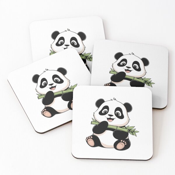 Item preview, Cute Panda Eating Bamboo | Kawaii Panda Cartoon | Adorable Animal Aesthetic Sticker Design designed and sold by Aedition.