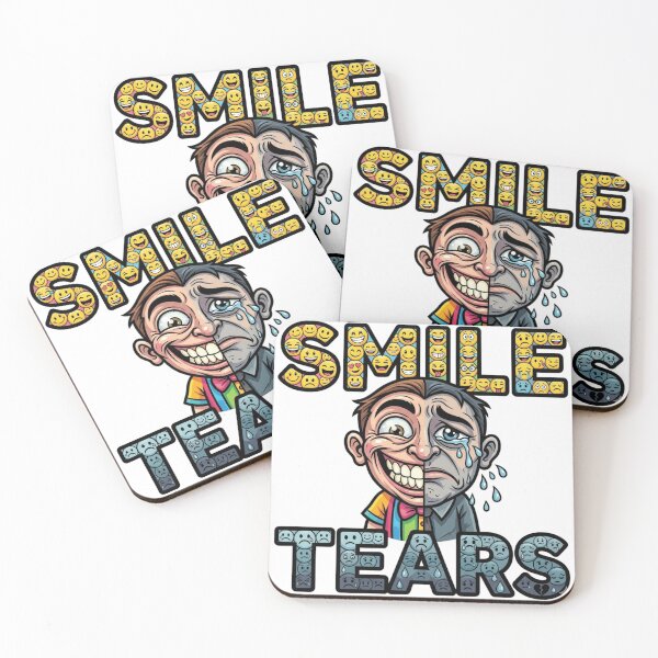 Item preview, Smile Tears Mixed Feelings Sticker designed and sold by Imaginarium of Chaos falcon88 .