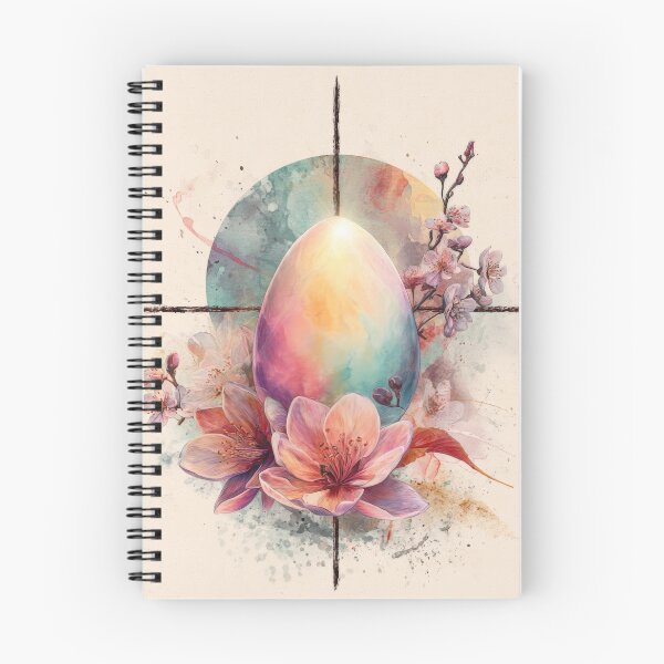 Item preview, Floral Easter Egg with Cross – Christian Spring Faith Illustration designed and sold by olenapetol.