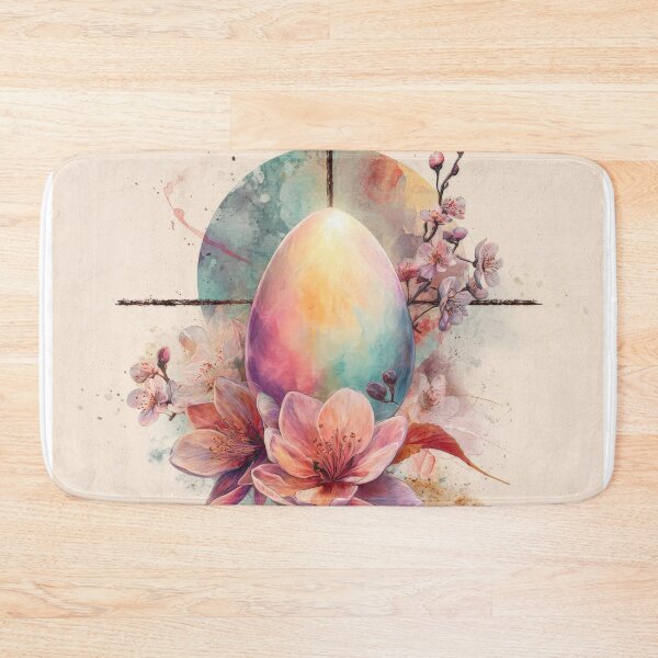 Item preview, Floral Easter Egg with Cross – Christian Spring Faith Illustration designed and sold by olenapetol.