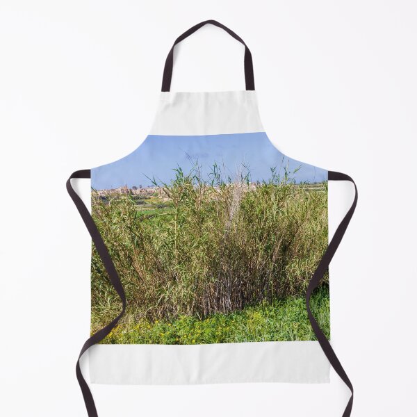 Item preview, Dense Reeds and Marsh Vegetation in a Sunny Rural Countryside Landscape With Village Houses designed and sold by Nmallia.