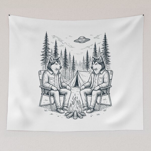 Item preview, Vintage Alaskan Malamute Camping UFO Dog Mom Dad Lover designed and sold by TerryConnells.