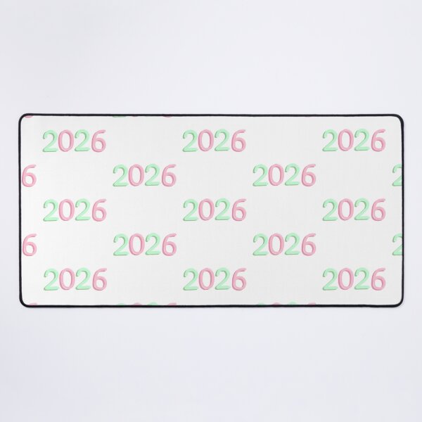 Item preview, “2026” pink and green bubble writing designed and sold by Articbee.