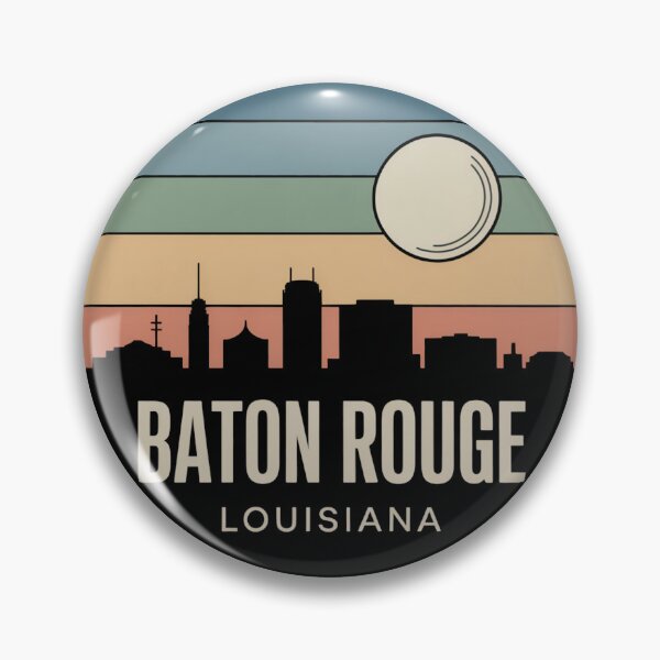 Item preview, Baton Rouge Louisiana: Muted Stripes Skyline Textured Moon designed and sold by CircinusStore.