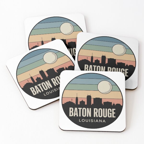 Item preview, Baton Rouge Louisiana: Muted Stripes Skyline Textured Moon designed and sold by CircinusStore.