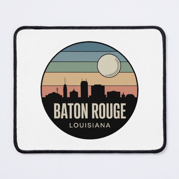 Item preview, Baton Rouge Louisiana: Muted Stripes Skyline Textured Moon designed and sold by CircinusStore.