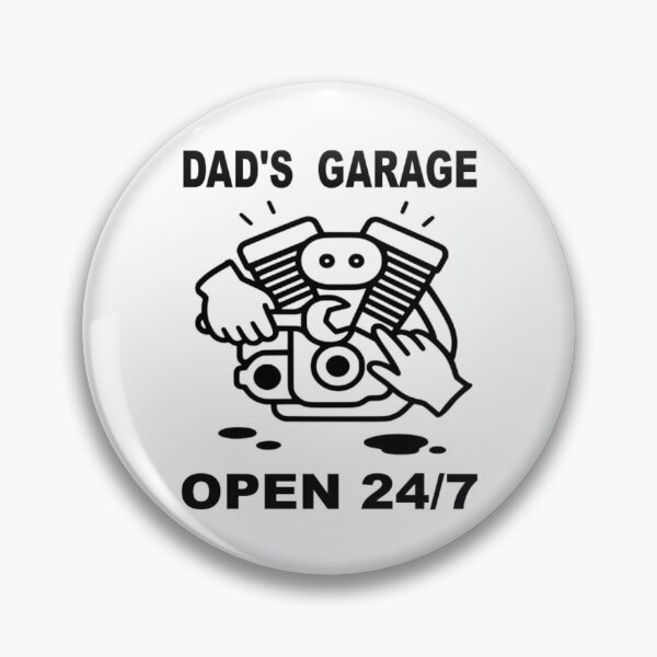 Item preview, Dad's Garage Open 24/7 - Retro Engine Mechanic Art designed and sold by The Bold Line Studio.