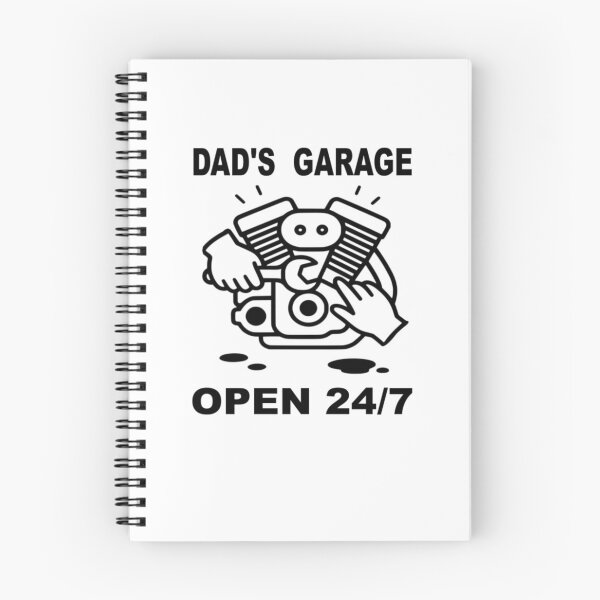 Item preview, Dad's Garage Open 24/7 - Retro Engine Mechanic Art designed and sold by The Bold Line Studio.