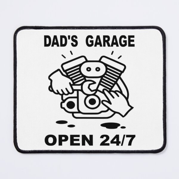 Item preview, Dad's Garage Open 24/7 - Retro Engine Mechanic Art designed and sold by The Bold Line Studio.