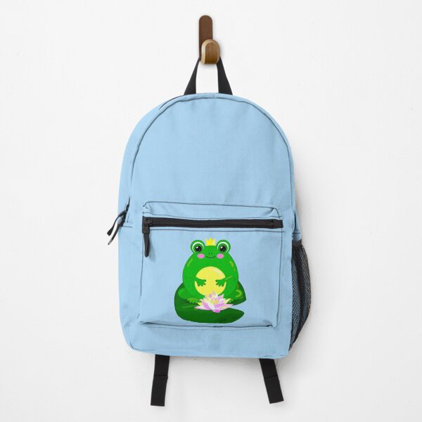 Item preview, Cute frog princess on a water lily pad, kawaii cartoon frog illustration designed and sold by OlhaBondarenko.